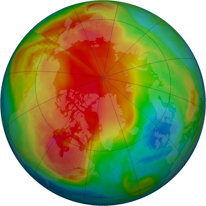 Arctic ozone map for 24 January 1987